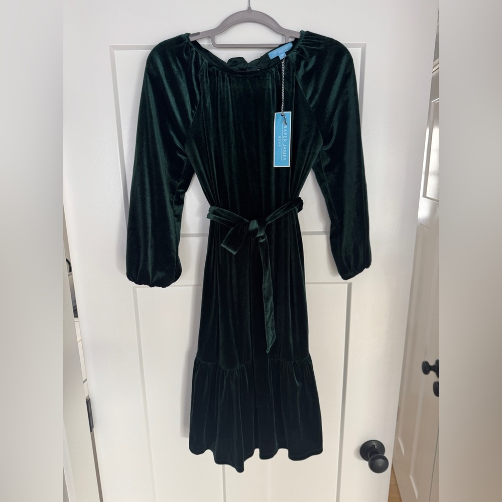 Draper James Emerald Velvet Dress